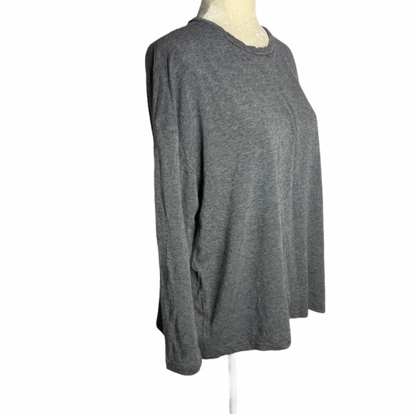 Stretch Knit Side Split Long Sleeve Top 36PE - Picture 5 of 5